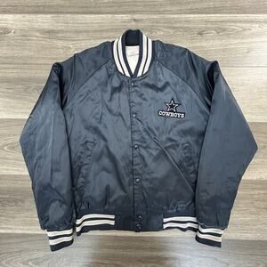 Vintage Dallas Cowboys Chalk Line Jacket Mens Medium Bomber NFL Football 90s